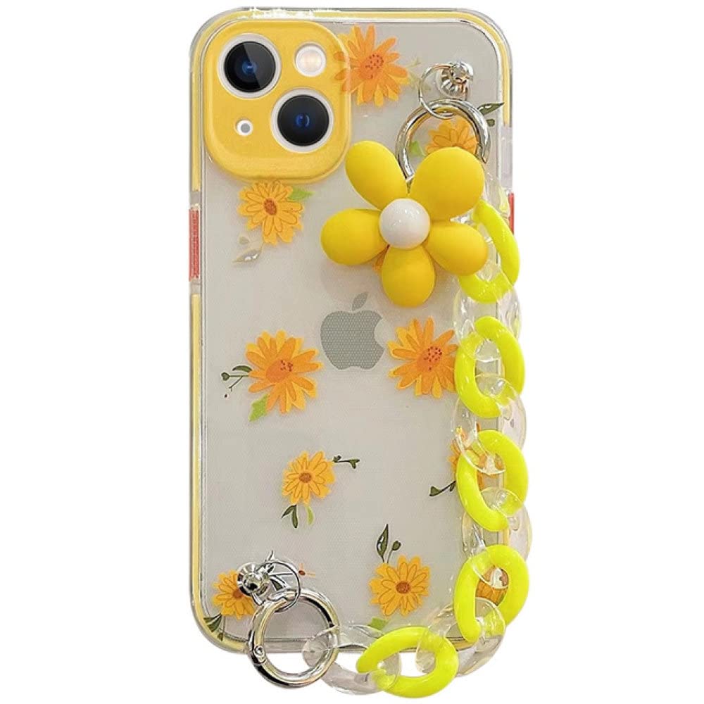 Custodia per cellulare con bracciale a fiore carino per iPhone