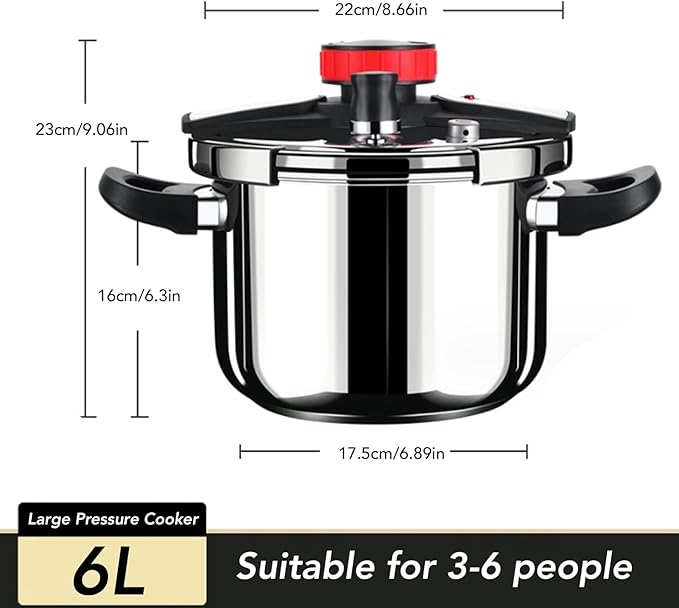 Olla a Presión Acero Inoxidable 6L Aqur2020 miniatura 3