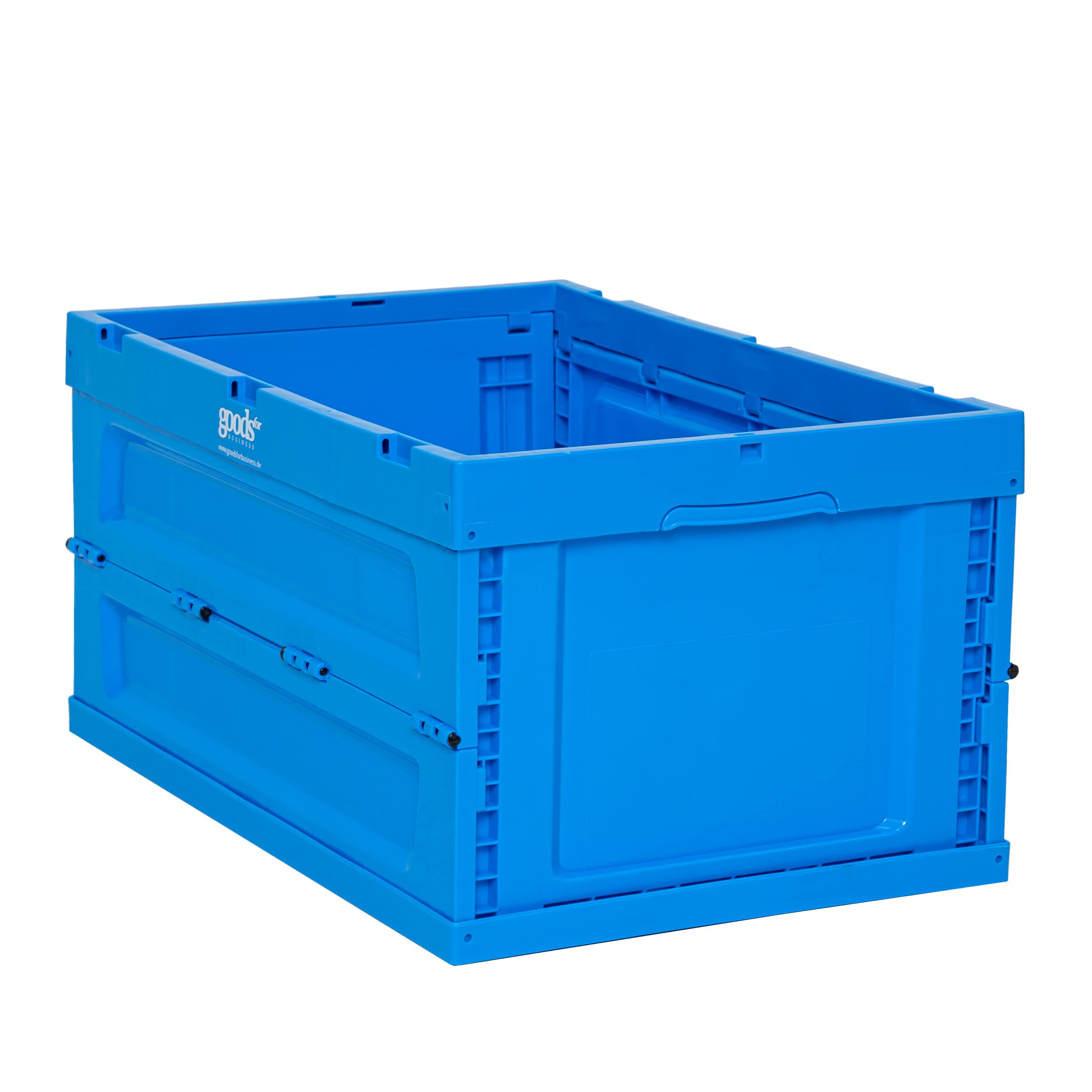 Faltbox PK6040308 Euroformat 60x40x30cm, Volumen 58L, stapelbare und faltbare Industriebox Farbe Blau, Transport- und Lagerbox aus Kunststoff PP, Kommissionierbox bis 30kg belastbar