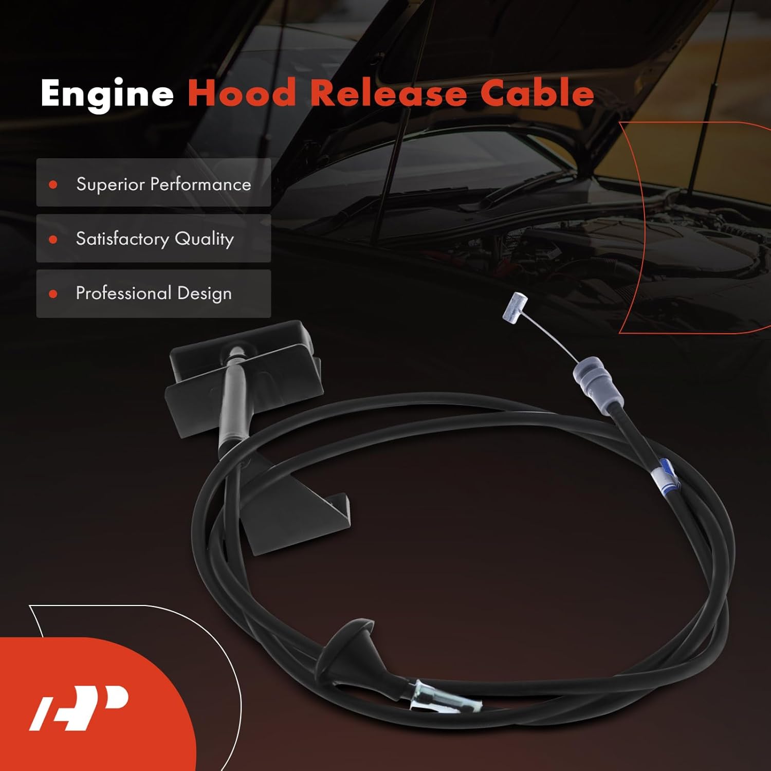 A-Premium Front Hood Latch Release Cable with Handle Compatible with Jeep Cherokee 1987-1996, Comanche 1987-1992, Wagoneer 1987-1990, 68.9 Inch, Replace# 83504416, 55009996