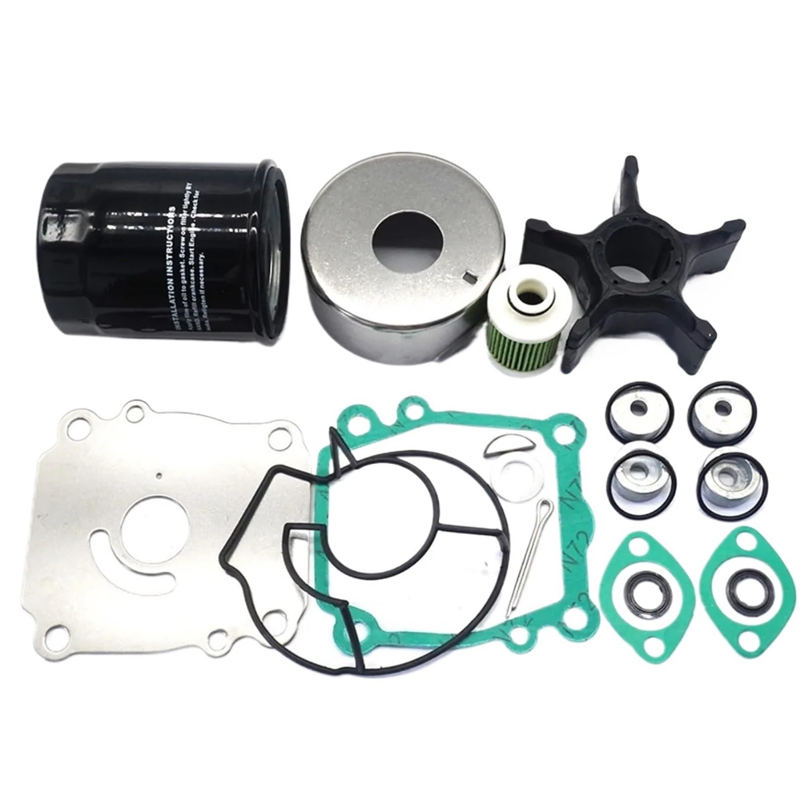 Adatto for Kit Pompa Suzu-Ki DF100A DF115A DF140A 2013+ 100-140HP | Anodo di zinco, guarnizione, filtro, for kit pompa Su-zuki 2013+100-140HP