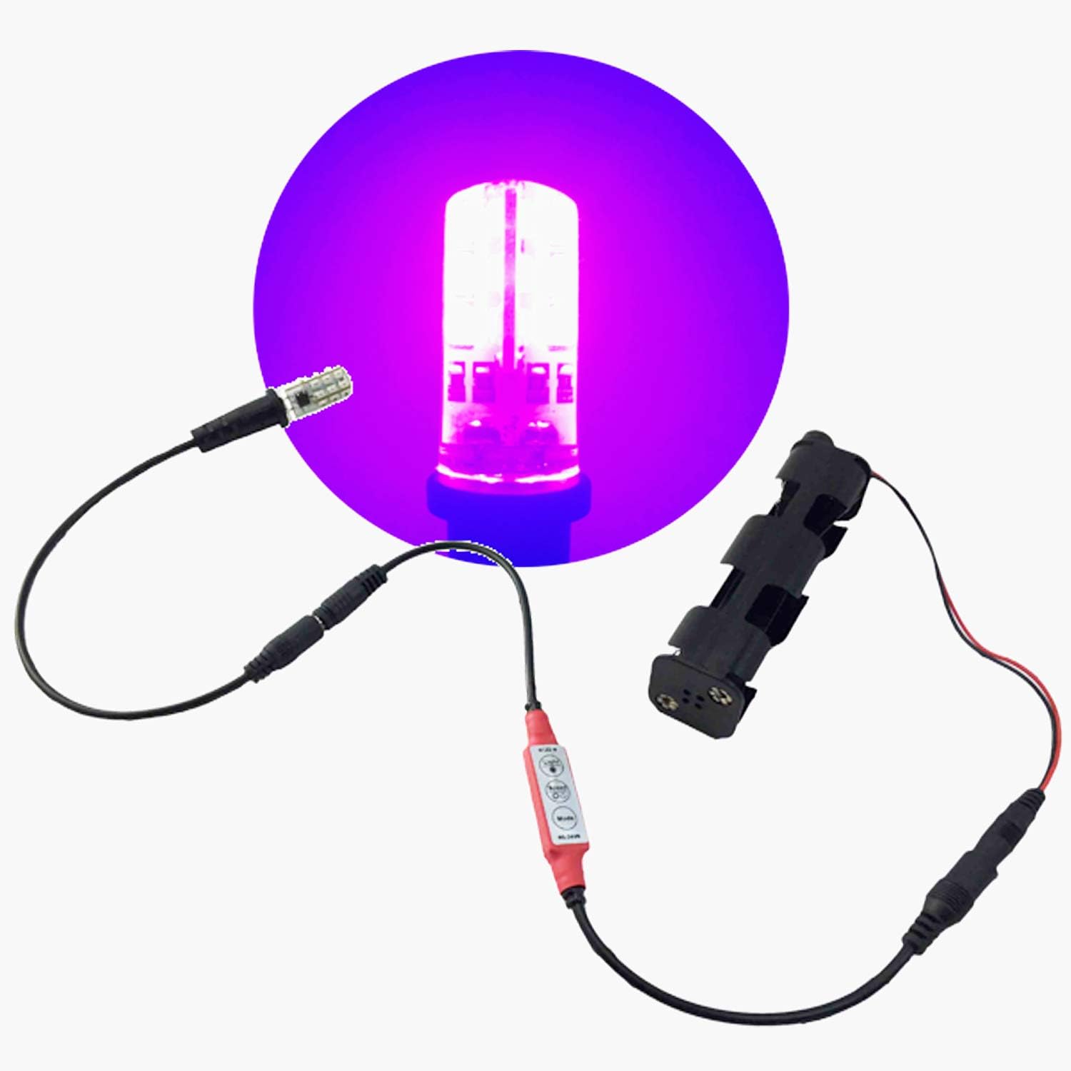 Purple LED Light kit with fire and Flame Flicker Effects Control 12