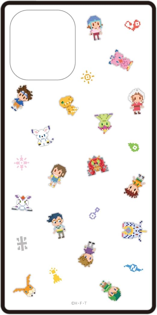 Amazon グルマンディーズ バンダイ デジモンアドベンチャー Iphone12 12 Pro 6 1インチ 対応 スクエアガラスケース ドット絵 Dga 14a ホワイト グルマンディーズ 家電 カメラ