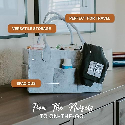 Miniatura 3 de Parker Baby - Organizador de pañales para bebé contenedor de almacenamiento para guardería organizador de carro para pañales y toallitas para bebé