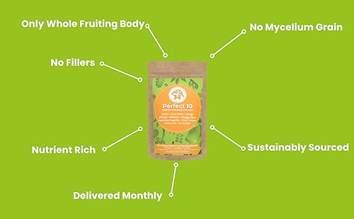 Miniatura 2 de Hongo Mushroom Power - Polvo complejo de hongos - Melena de león, Reishi, Cordyceps, Chaga, cola de pavo, suplementos de maitake - para inmunidad,