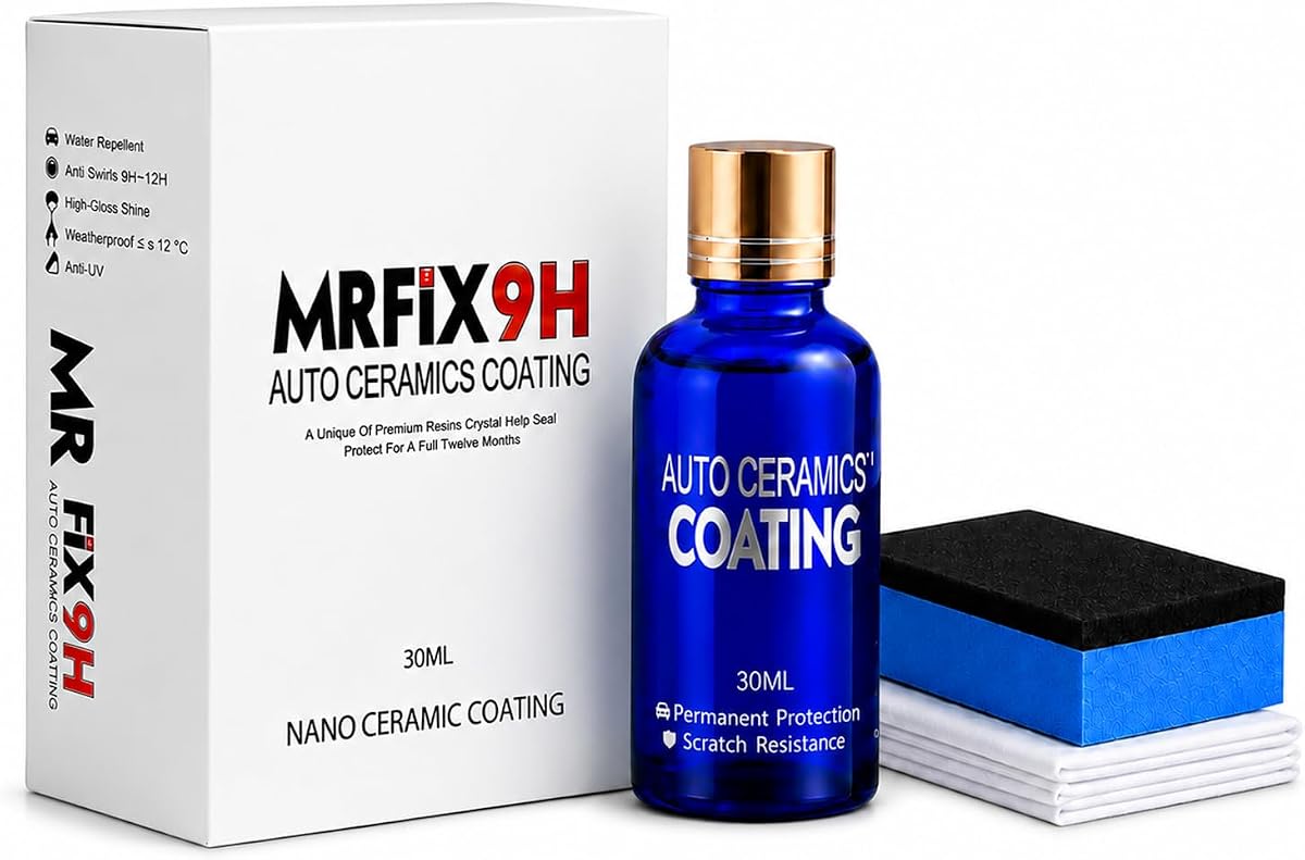 9H Ceramic Coating, Nano Ceramic Coating for Cars, High Gloss & Hydrophobic Paint Sealant Protection, 30ML