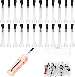 66 Pcs Disposable Nail Polish Brushes, Replacement Nail Polish Brush Kit Disposable Nail Polish Brush Replacement Heads Set with Handle for Dip Powder Liquid Nail Art
