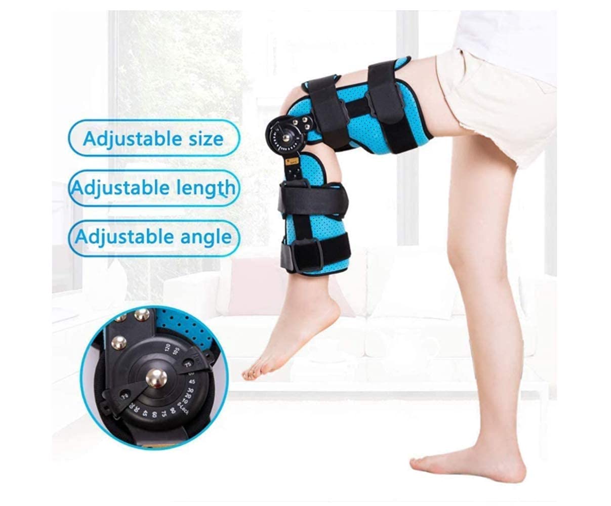 Inmovilizador de órtesis de Rodilla, estabilizador de férula de Rodillera con bisagras Ajustable para Fractura postoperatoria de Pierna, lesión de ligamento desgarro de menisco de Artritis ACL