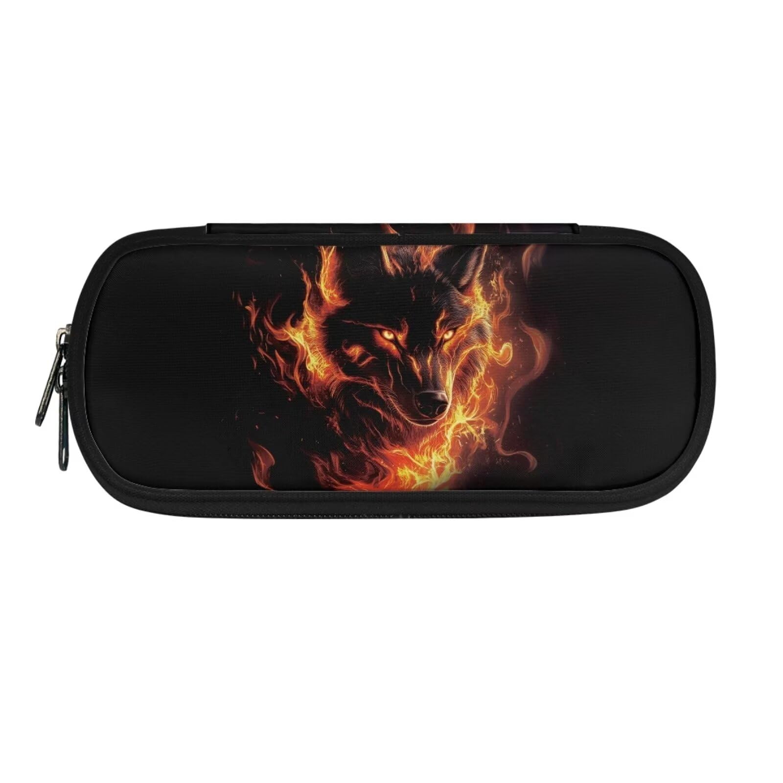xixirimido Flame Wolf Print Pencil Case Holder for Boys Girls Large Pen Pouch for Elementary Primary Supplies — image 1