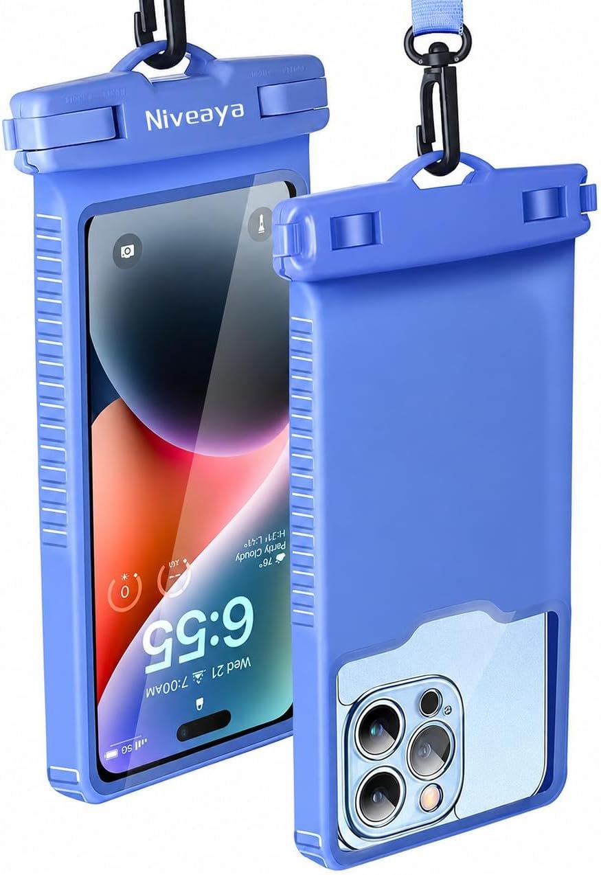 Niveaya IPX8 Waterproof Phone Pouch Case Compatible for iPhone 17 16 15 14 13 12 Pro Max Up to 7", Cruise Ship Essentials Must Haves Dry Bag for Vacation Beach Travel Kayak Accessories