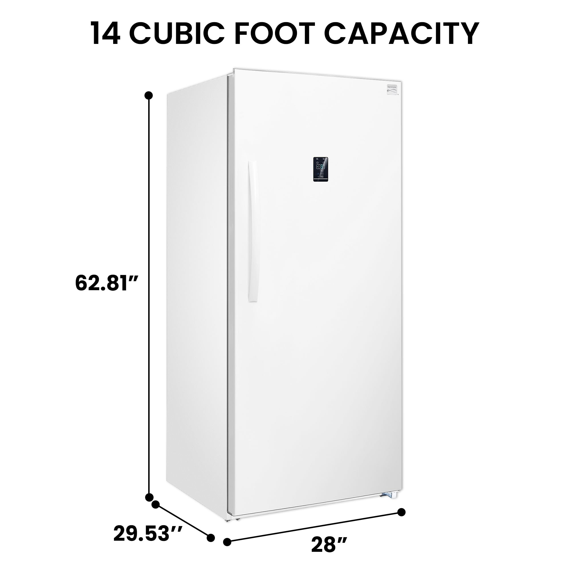 Kenmore 14.0 Cubic Feet Capacity Upright freezer - Convertible Refrigerator/Freezer, 4 Shelves, Garage Ready, Meat Storage, Auto Defrost, Congelador For Home, Apartment, Basement, Dorm, White on Fridge.com
