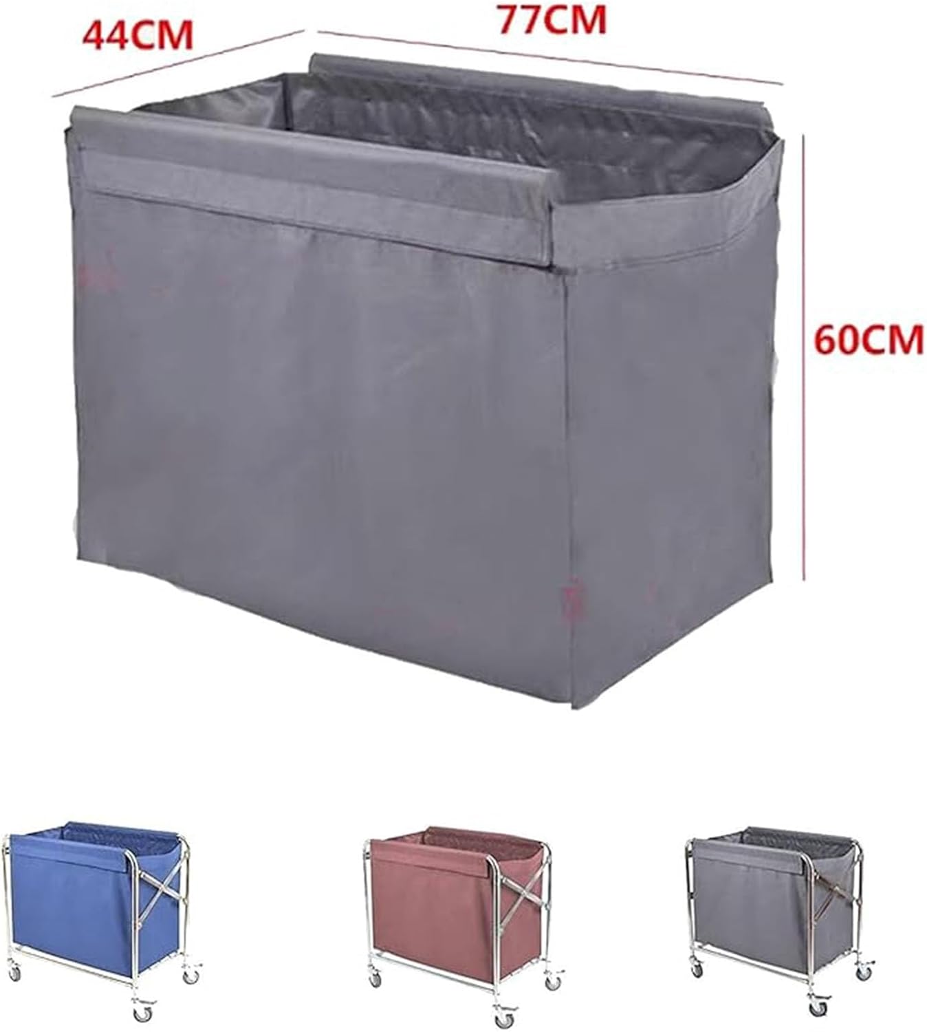 Rectangular Laundry Cart Basket Replacement Liner Bag - Waterproof Commercial Removable Laundry Basket Liner, Large Capacity Oxford Cloth Liner For Laundry Hotel Cleaning Car(A,77*44*60cm)