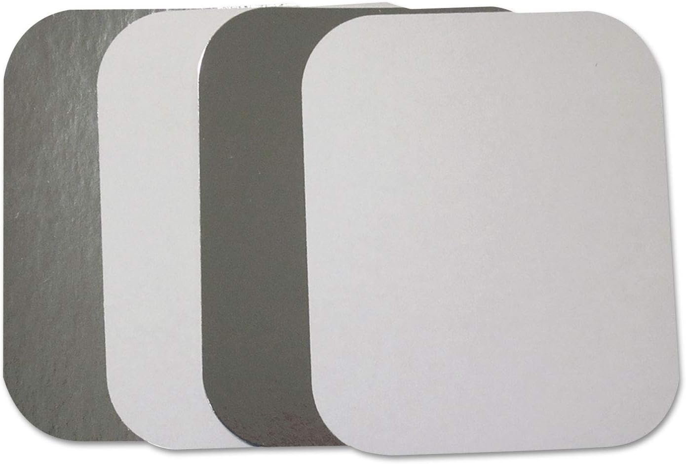 Durable Packaging Flat Board Lids, For 1 lb Oblong Pans, Silver, Paper, 1,000 /Carton