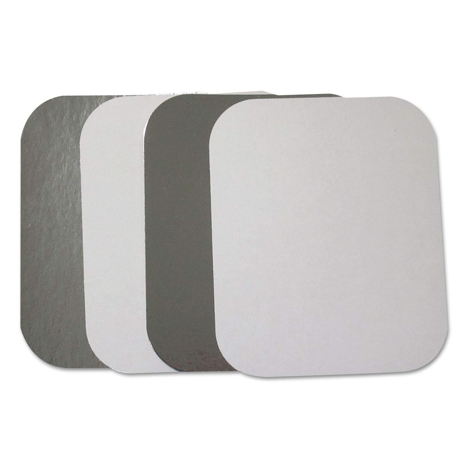 Durable Packaging Flat Board Lids, For 1 lb Oblong Pans, Silver, Paper, 1,000 /Carton