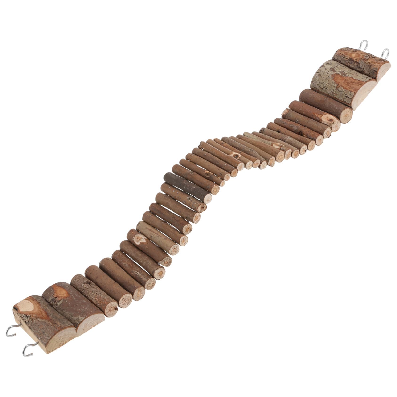 CIYODO Wooden Climbing Ladder Toy for Hamster and Parrot, Flexible Bendable Bridge Ladder, 55Cm Long, for Playing in Their Own Home