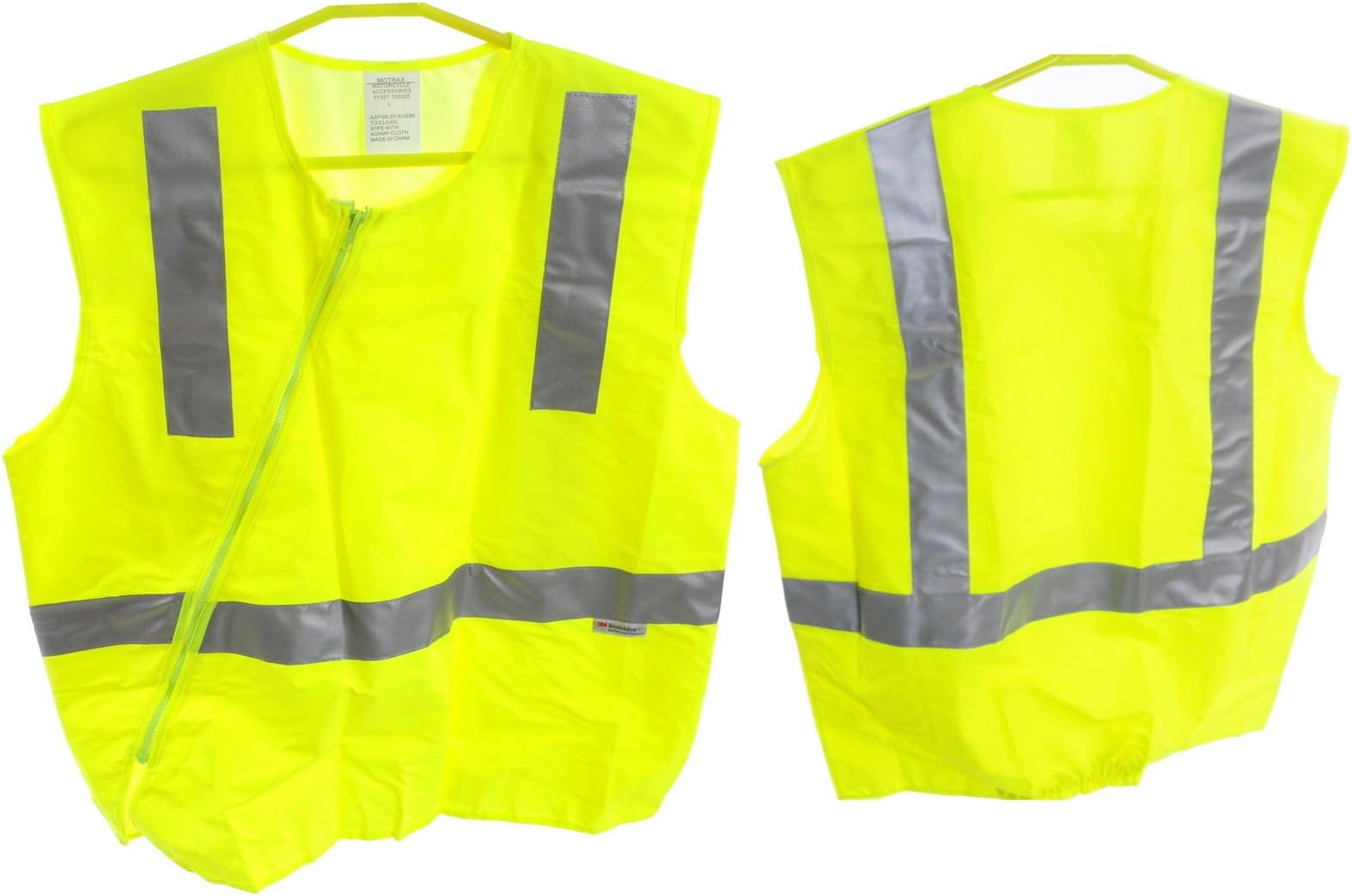 MOTRAX VISILITEOXFORD BRIGHT TOP HI VIZ MOTORBIKE,3M REFLECTIVE GILET