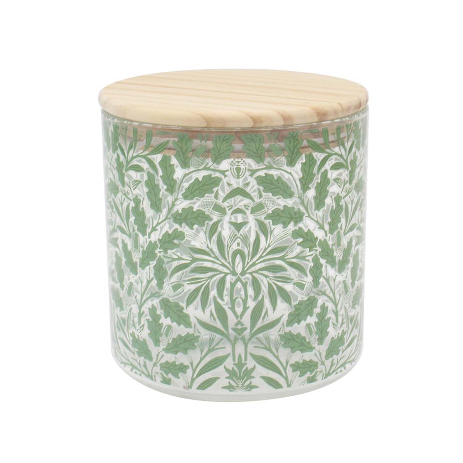 The Leonardo Collection Women's Multicolour Wm. Morris Acorn Glass Acorn Canister-S For Home & Kitchen | Storage Jars For Biscuits Honey Green Tea Coffee Sugar | Durable Kitchen Organisers Containers For Gift
