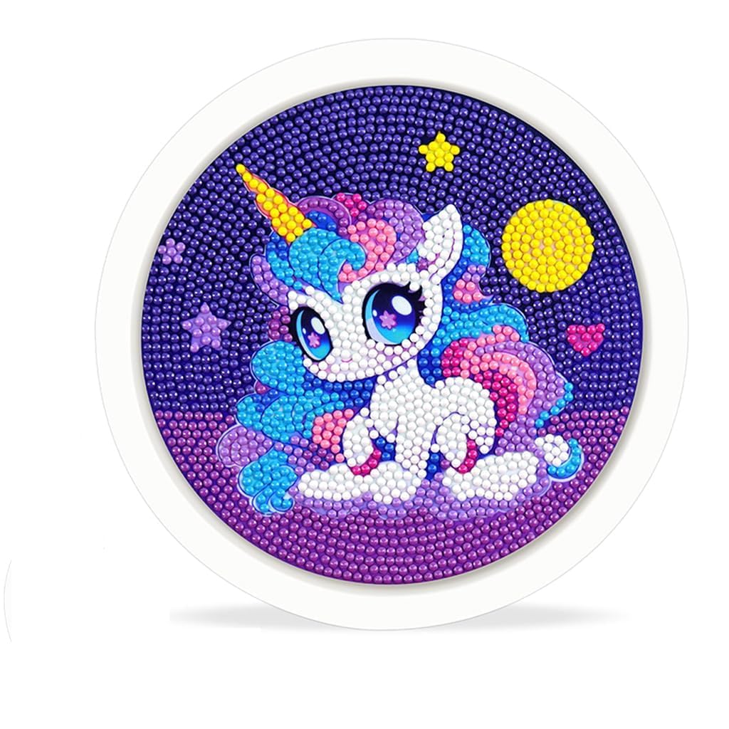 KRYTONE�DIY 5D Diamond Art Kit for Kids Diamond Painting for Kids Unicorn Diamond Painting Kit with Frame & Tool Art Craft DIY Desk Decoration for Kids-image-32