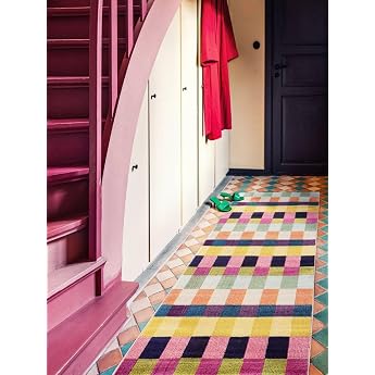 RugVista 80 x 250 cm Pile Rug, Multi-Colour | Modern, rectangular, low stack, dry clean only, Oeko-Tex 100, living room, bedr