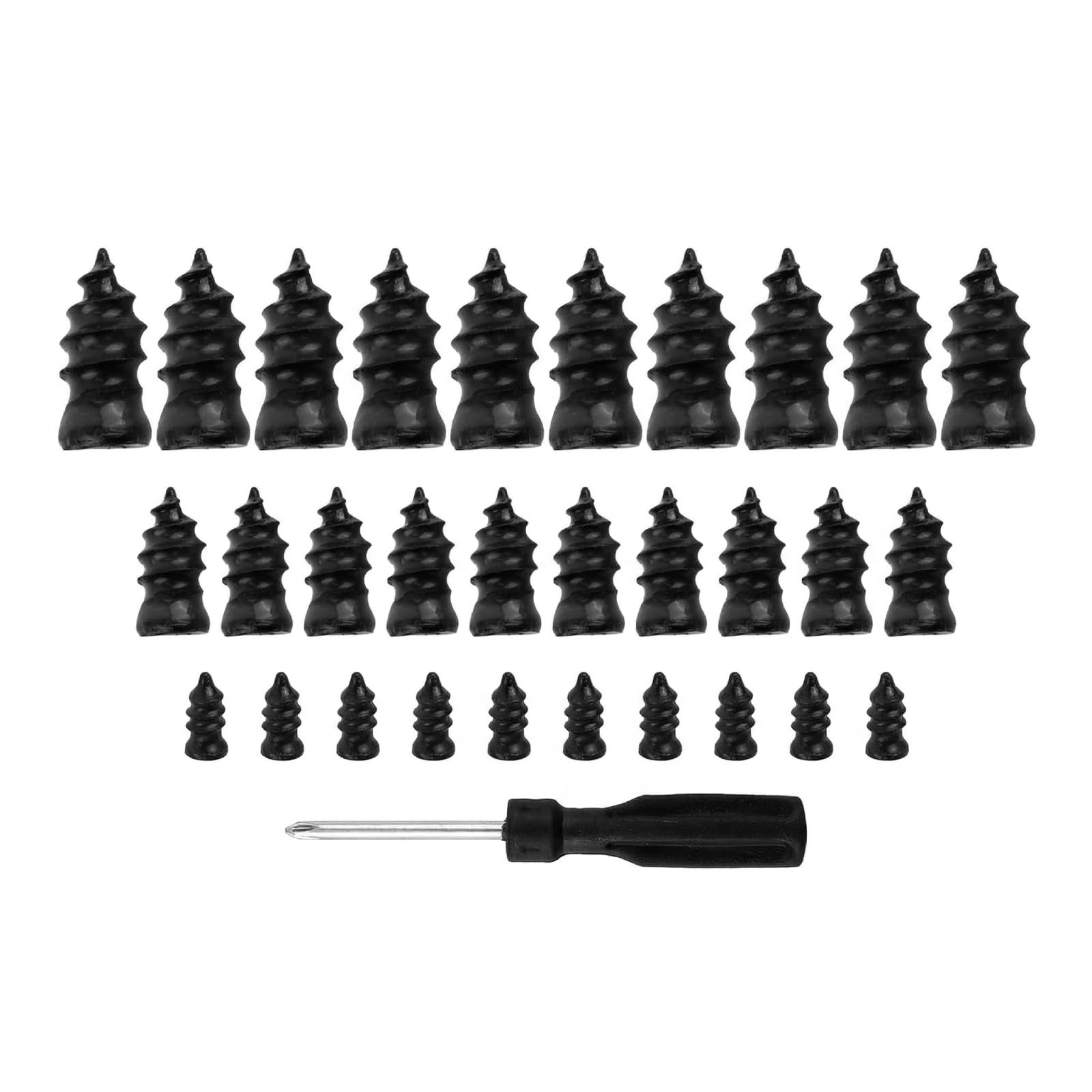 Xevtrak Tyre Repair Kit, Compact Car Tyre Puncture Repair Kit with Tyre Repair Screws, Rubber Repair Nails for Emergency Use, Self-Service Motorbike & Universal Tire Repair with Screwdriver
