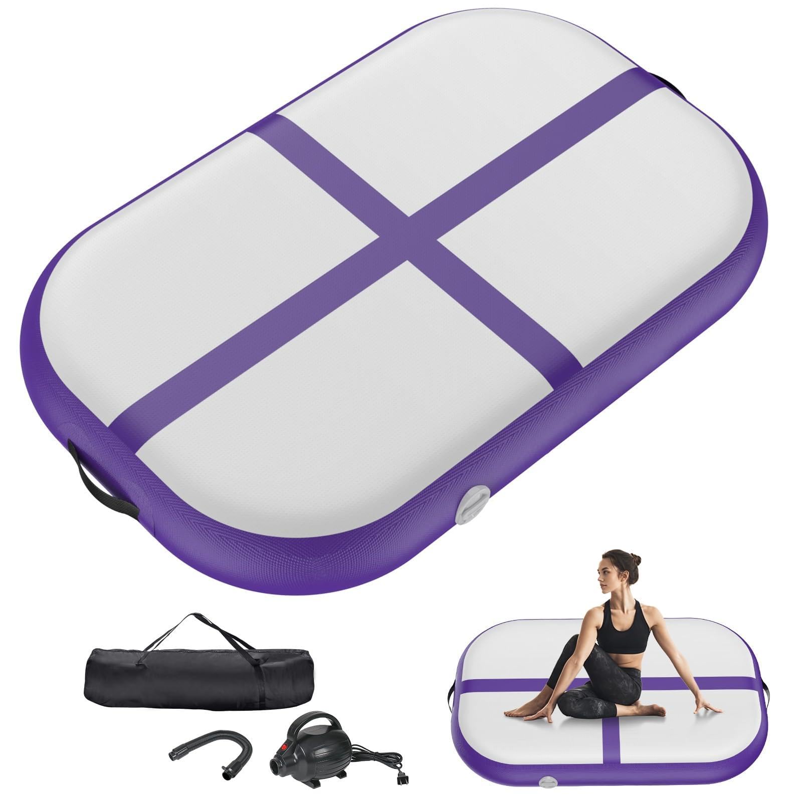 KIKILIVE 95x60cm Inflatable Gymnastics Tumbling Mat with Pump