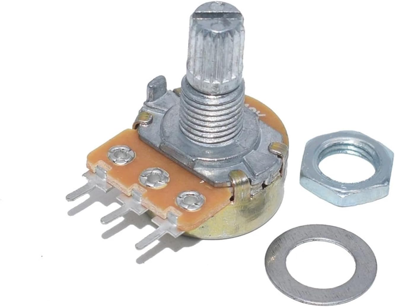 5 Sets WH148 1K 10K 20K 50K 100K 500K Ohm 15mm 3 Pin Linear Taper Rotary Potentiometer Resistor for with AG2 White Cap(500K Ohm)