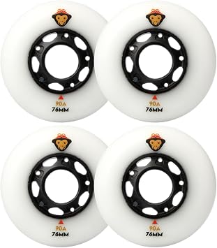 4PCS White Inline Skate Wheels for Skate Replacement PU Wheels, Outdoor Asphalt Hockey Rollerblade Roller Tire