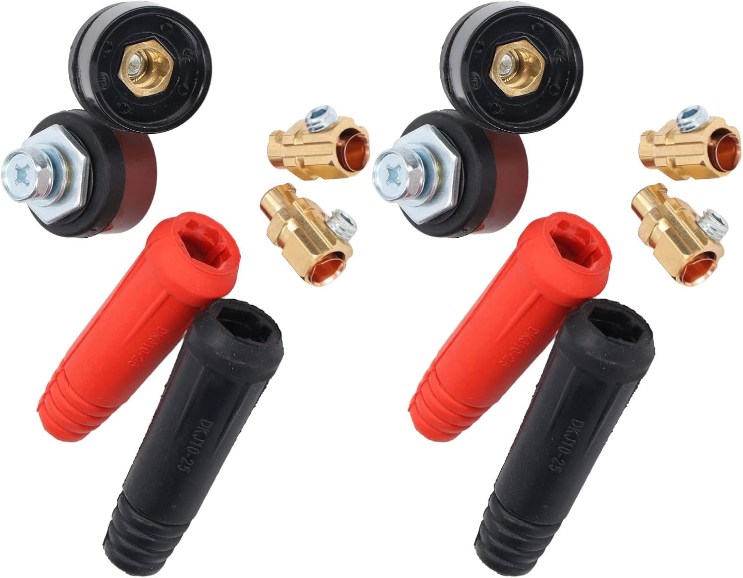 Welding Cable Panel Connector Set, Welder Plug Socket Quick Fitting Firm Connection Easy Installation ABS for Replacement