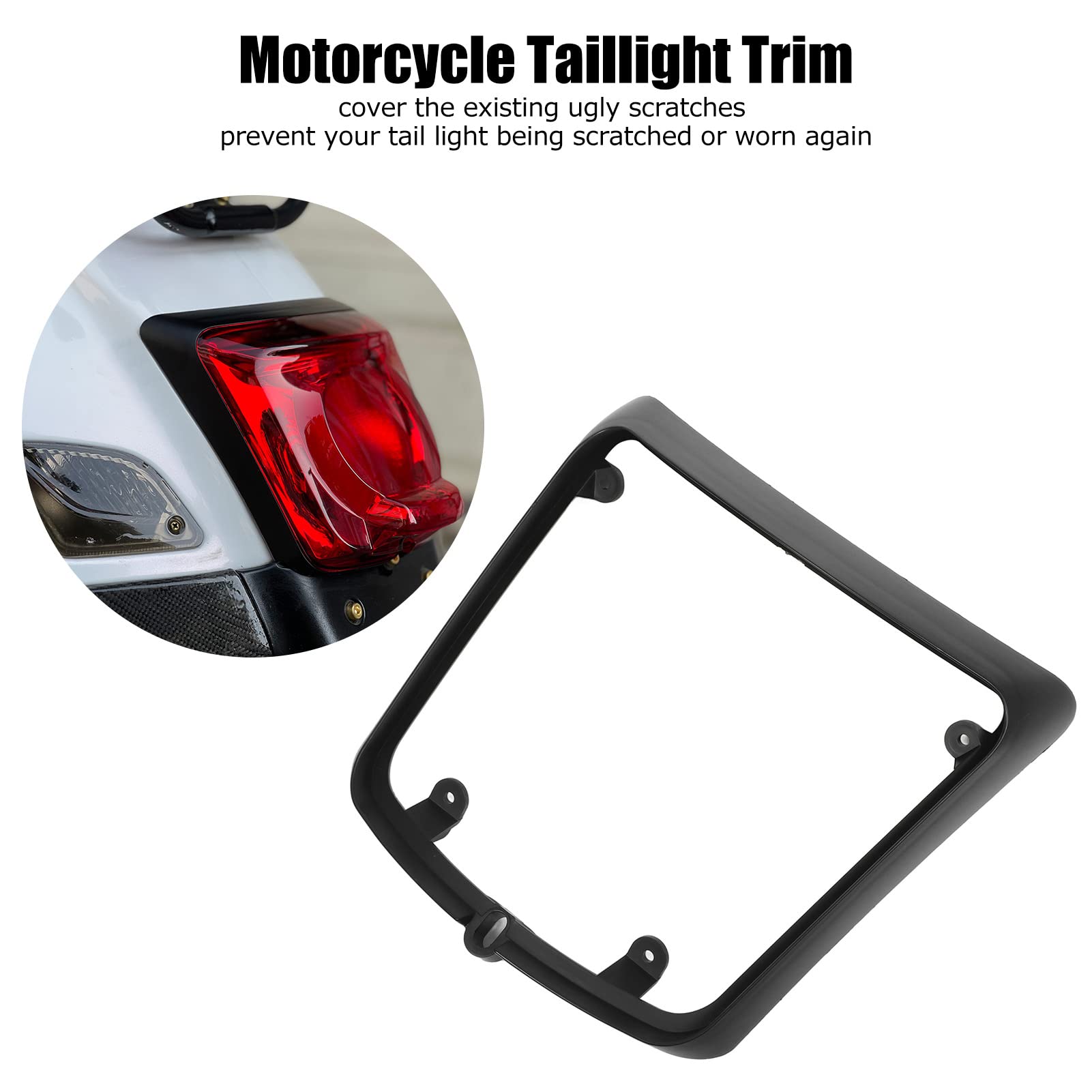 Qiilu Couvercle de Feu Arrière de Moto, Clignotant Len Couverture Moto Feu Arrière Housse De Protection Arrière Lampe Garniture Remplacement pour GTS 250 300 GTV 300(Noir