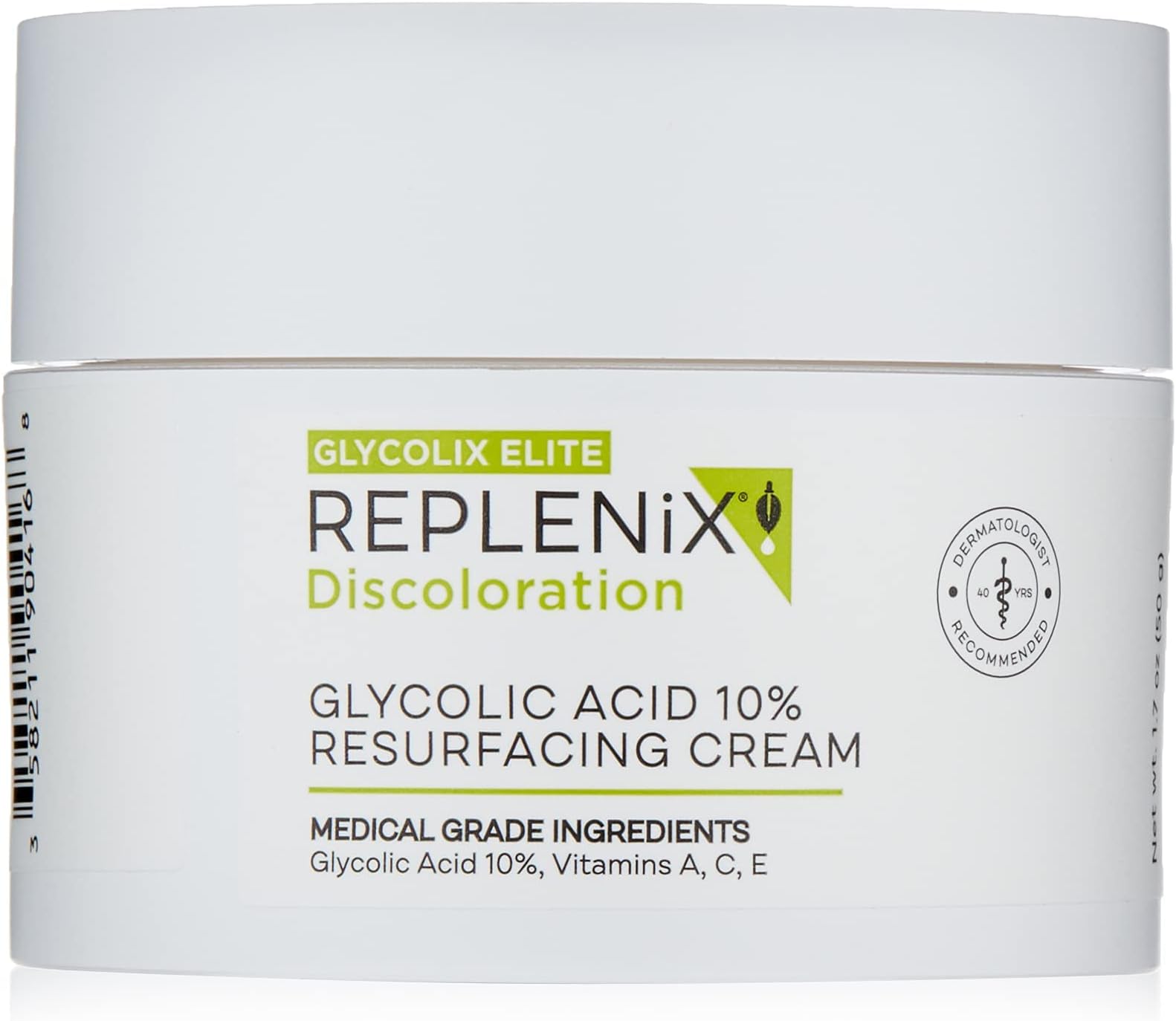 Replenix Glycolic Acid 10% Resurfacing Cream, Hydrating & Lightweight Medical-Grade Exfoliating Face Moisturizer for Skin Discoloration (1.7 oz)