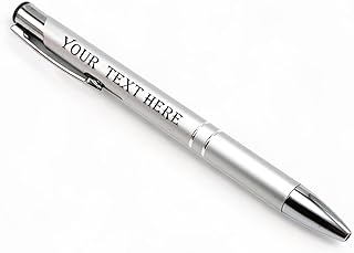 With Your Touch Personalised Engraved Aluminium Black Ink Retractable Silver Ballpoint Pen | Custom Present For Birthday, Christmas, Anniversary, Women, Or Office Use (1)