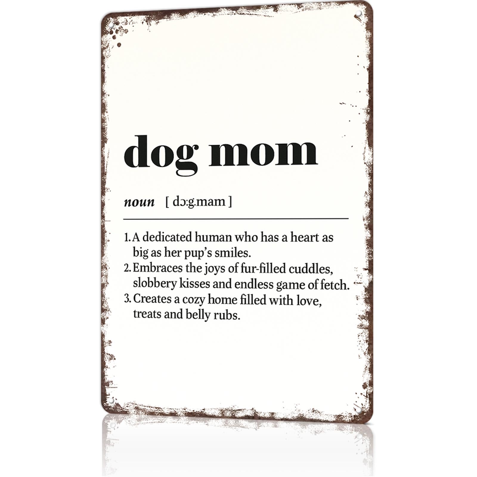 KWQDOZF Funny Metal Signs Poster 8x12inch Dog Mom Aluminum Sign Wall Art For Home Room Bedroom Office Decor