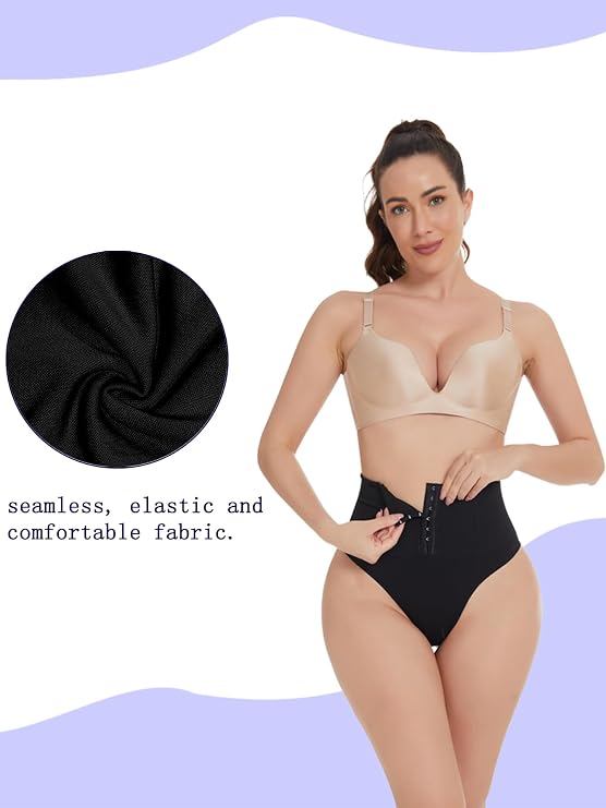 Tummy Control Thong Shapewear for Women No Line Body Shaper Thong Soft Compression Shaping Underwear for Women
