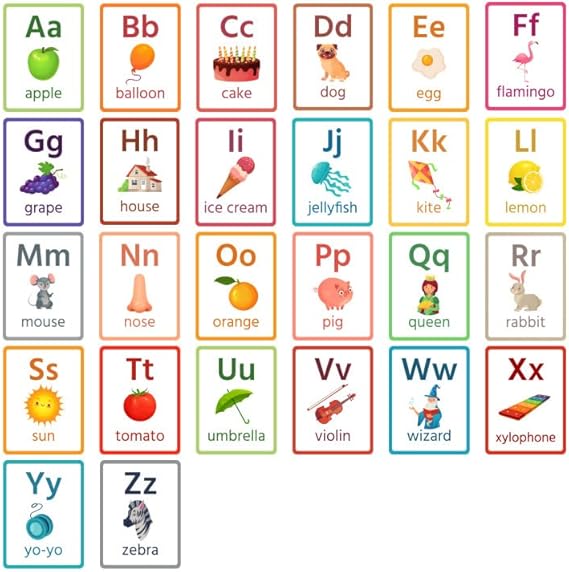 Alphabet Wall Decals Fruits, Animals, ABC Letters for