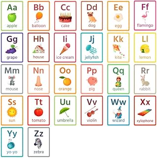 Alphabet Wall Decals Fruits Letter Wall Stickers Animals Alphabet ABC Kids Wall Stickers Peel and Stick Removable Wall Stickers for Kids Nursery Bedroom Living Room Décor