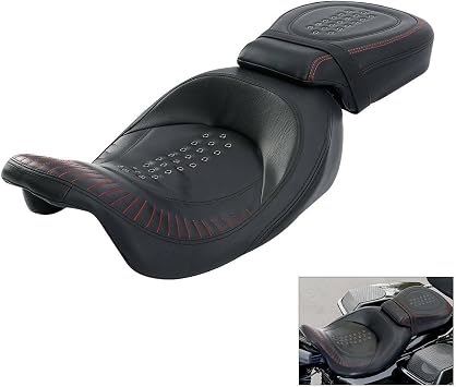 Low Profile Rider and Passenger Seat 2-Up Motorcycle Seat Fit For Harley 2009-2023 Touring Road King Road Glide Street Glide Electra Glide Ultra Classic