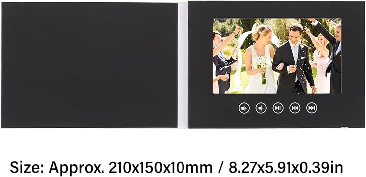 Video Greeting Card, Blank Video Book, Customize Your Own Video Album, Plays Video and Photos, Built in Speaker, for Birthday, Anniversary, Gifts (10inch)