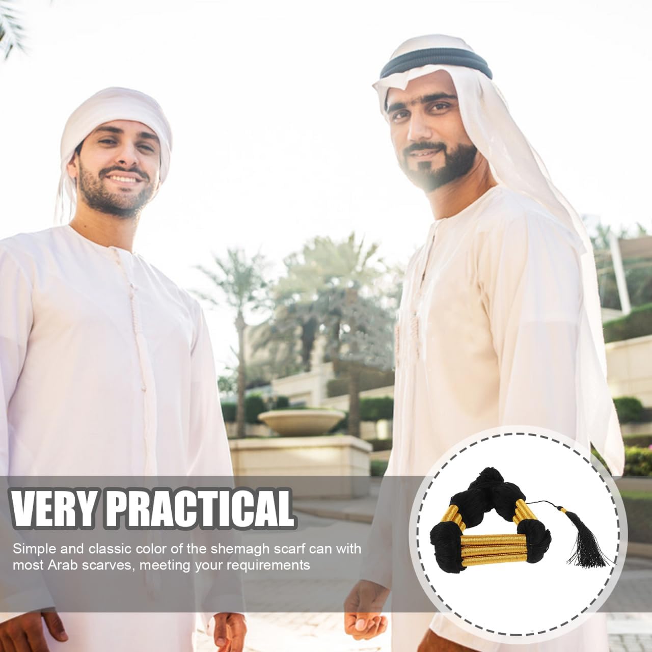Men's Head Scarf Headband Arab Costume for Men Head Wrapping Rope Dubai