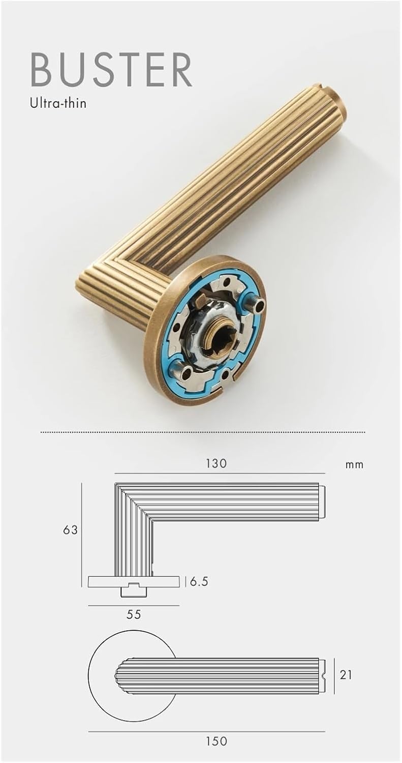 Brass Door Lock Set Modern Stripe Matt Silver Interior Bedroom Bathroom Double Wood Lever Dummy Privacy Passage(BK-QBCF)