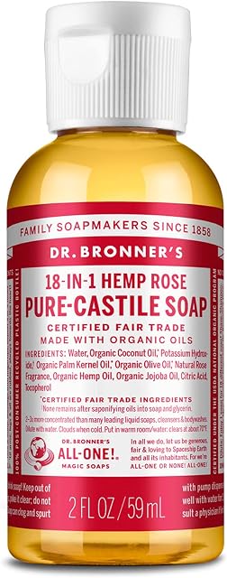 Dr Bronner Organic Rose Castile Liquid Soap 59ml