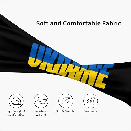 Miniatura 4 de Diademas deportivas con texto de la bandera de Ucrania para hombres y mujeres, para entrenamiento que absorbe la humedad, diademas deportivas para