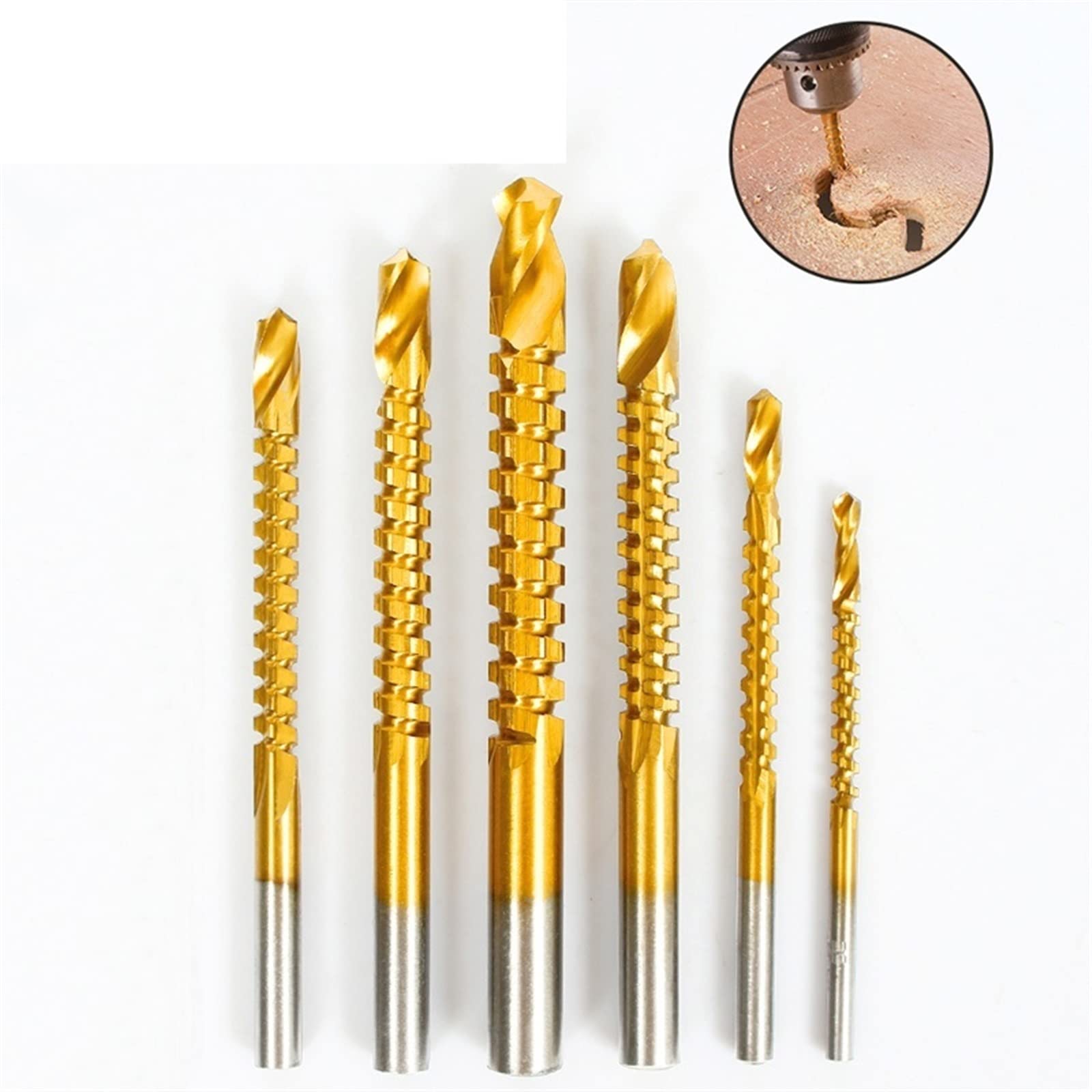 3/4/5/6/6,5/8 mm zestaw wierteł HSS kompozytowa śruba Tap stolarz obróbka drewna tworzywo sztuczne metal otwory narzędzia do rowkowania (kolor: 8 mm (1 szt.)