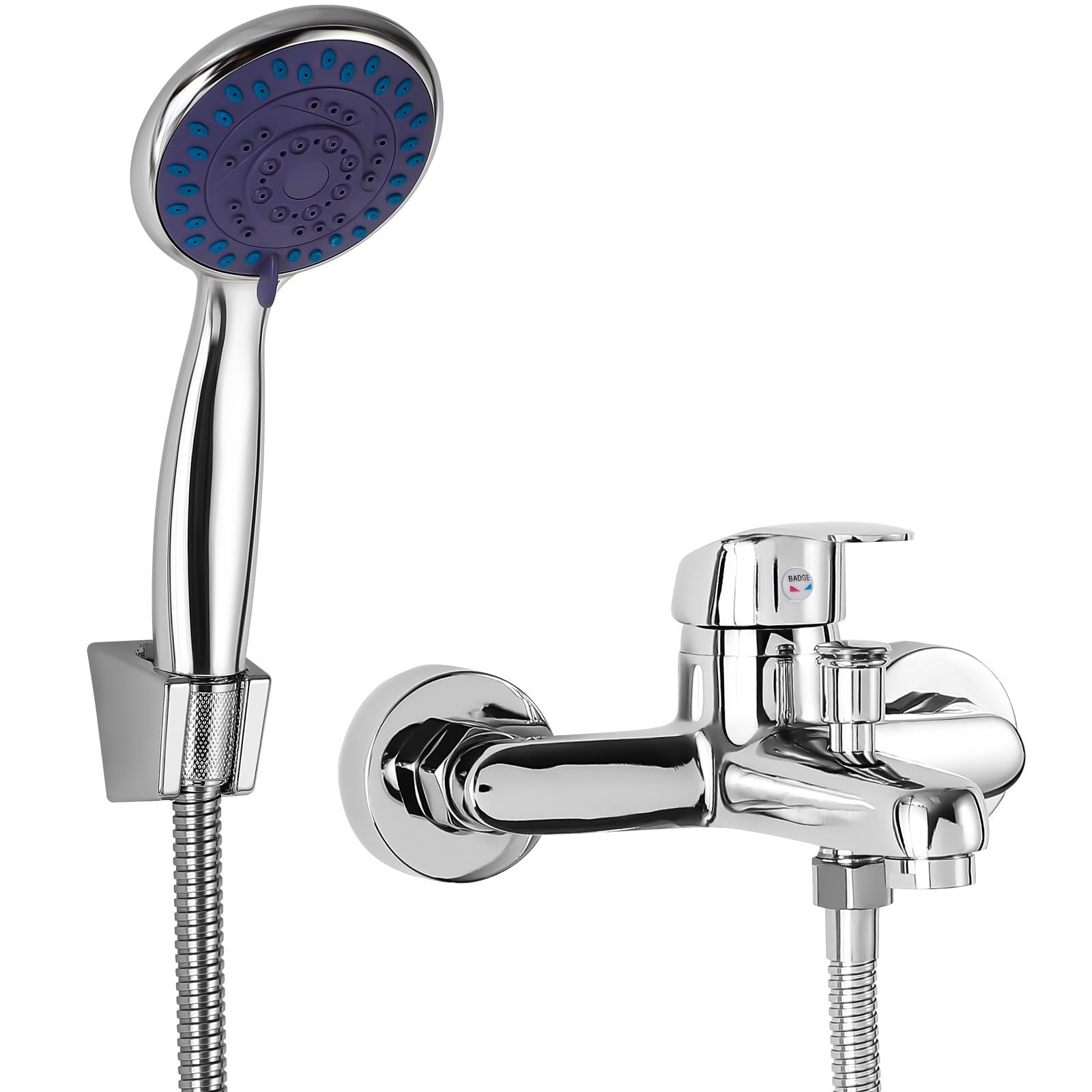 Veemoon Juego de Grifo de Ducha de Alta Presión para Baño con Manguera de Acero Inoxidable y Accesorios de Instalación para Sistema de Ducha Funcional y Duradero Color Aleatorio