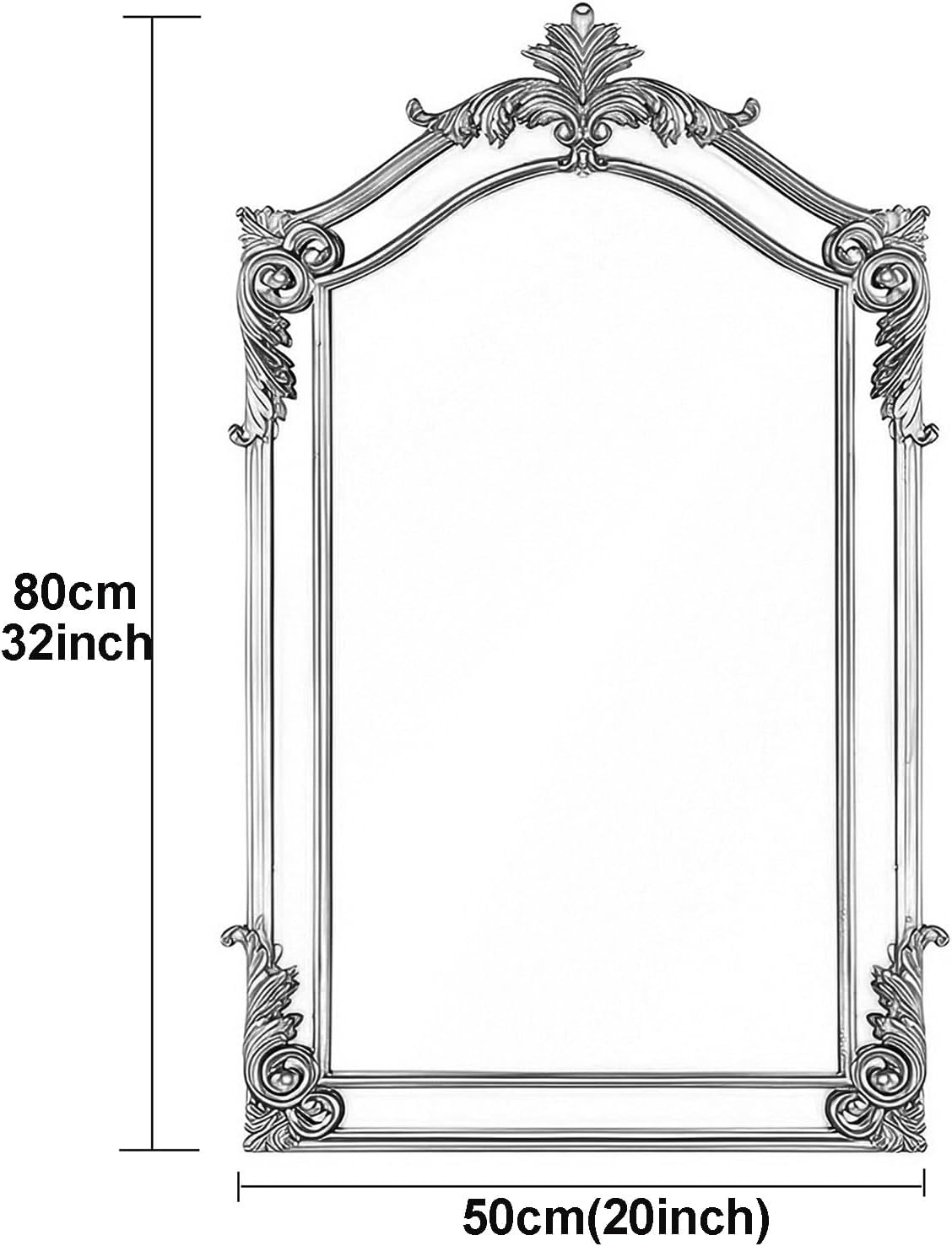 ZXDTVFGN ラージ ヴィンテージ ゴールド ミラー-20×32インチ-華やかな