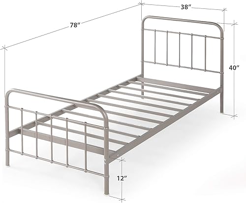 Miniatura 93 de Zinus Florence - Base de cama con plataforma de metal, base de colchón, no necesita somier, fácil montaje, blanco, tamaño matrimonial. Blanco,Negro
