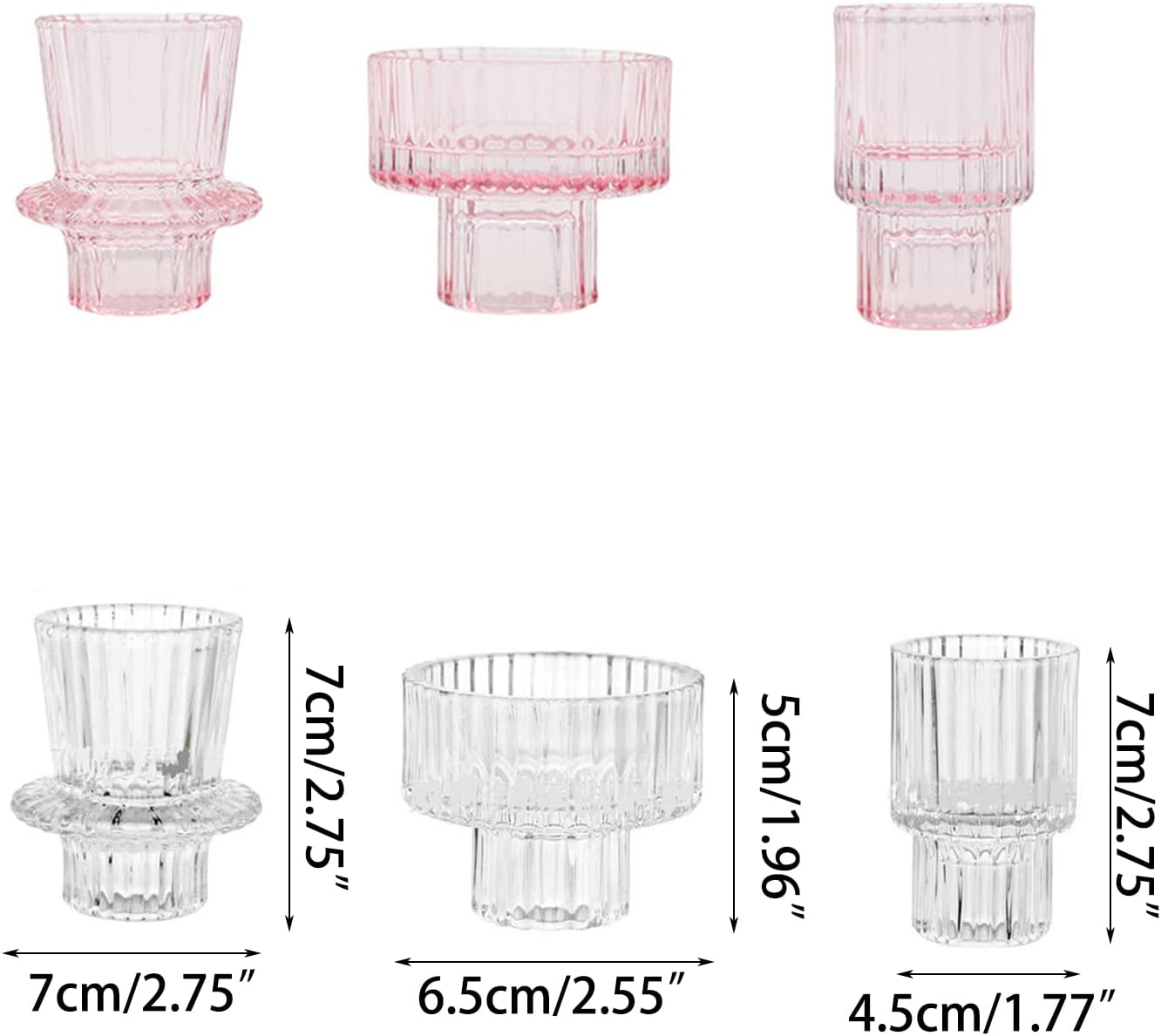 Clear Double Head Candle Holder Candlestick Party Background Decoration for Wedding Holiday Party Decoration Clear Candle Holder