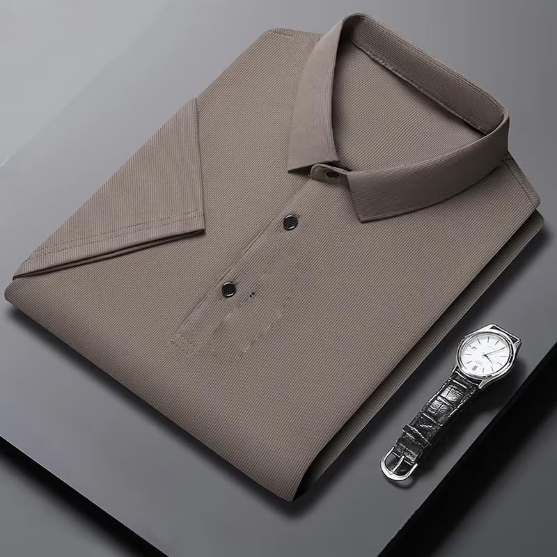 Mens Shirt Stretch Short Sleeve Polo Shirts for Men