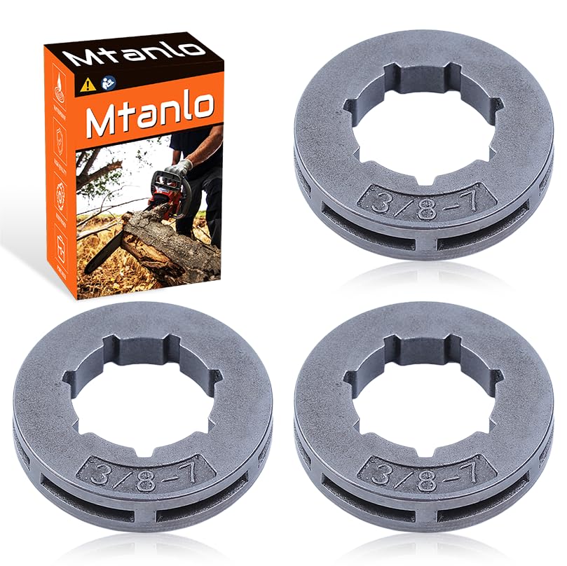 Mtanlo 19mm 3/8"-7T Sprocket Rim For Husqvarna 262XP 455 460 Rancher 460 50 51 55 154 254 257 Chainsaw Clutch Drum Rim Sprocket, Small 7 Spline for
