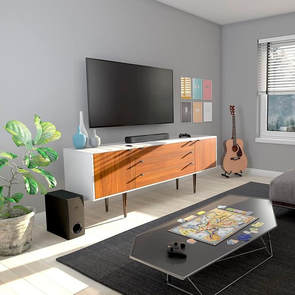 Yamaha SR-C30A Soundbar Compatta per TV con Subwoofer Wireless, Bluetooth, Dolby Audio e Dolby Digital, Clear Voice, HDMI, Ottico, Aux, Nero
