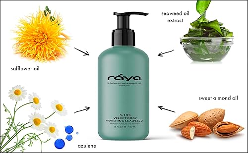 Vista 9 de RAYA Velvet Body Nourishing Seaweed Aceite de 8 onzas (S-105) Tratamiento corporal hidratante y nutritivo Fabricado con aceite de algas